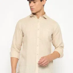 Duke Fawn Cotton Slim Fit Shirt-image-3