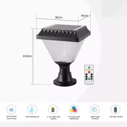 Homehop 10W RGB Solar LED Main Gate Light with Remote image 5