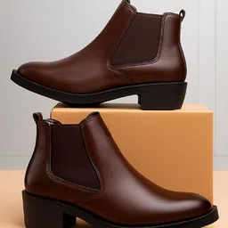 Bxxy Men Height Increasing High Heel Ankle-Length Formal Chelsea Boots-picture-26