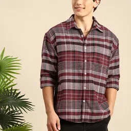 Mast & Harbour Checked Relaxed Fit Casual Shirt-picture-36