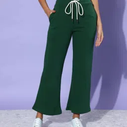 Dillinger Dark Green Fleece Regular Fit High Rise Trackpants-image-46
