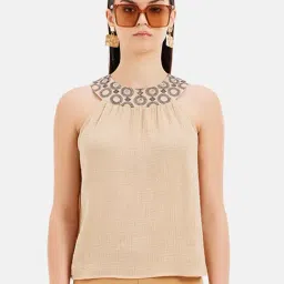 Kazo Beige Regular Fit Top-image-77