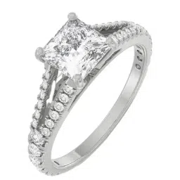 Emori 14k White Gold & Diamond Princess Cut Splendor Ring-picture-31