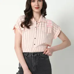 showoffff SHOWOFF Peach Striped Crop Top-picture-16