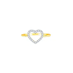 GIVA 14KT BIS Hall Mark Gold Delicate Heart Diamond Ring 1.25 gm image 4