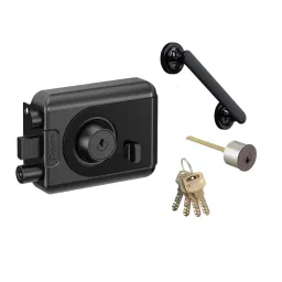 Quba Trident Lock With Pull Handle Combo- Both Side Key With Dimple Key JBM Finish, Q 243-picture-37