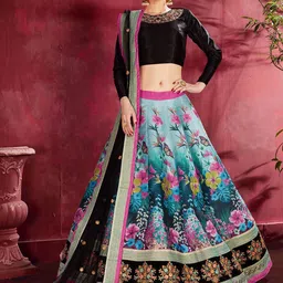 Zeel Clothing Embellished Sequinned Semi-Stitched Lehenga & Unstitched Blouse With Dupatta-picture-29