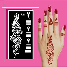 VOORKOMS Floral Mehndi Stencil Sticker-picture-32