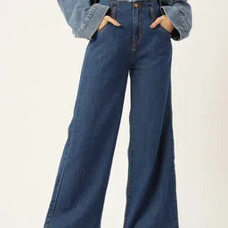 Mast & Harbour Wide Leg High-Rise Pure Cotton Frayed Jeans-picture-20