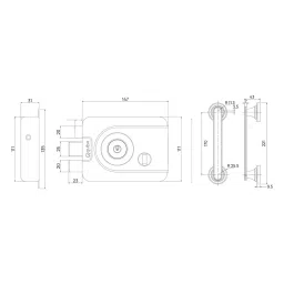 Quba Trident Lock With Pull Handle Combo- Both Side Key With Dimple Key JBM Finish, Q 243 image 2