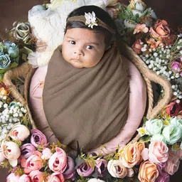 Babymoon Infants Textured Swaddle Wrap With Hairband Baby Photoshoot Props-picture-27