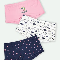 Ariel Cotton Blend Pack Of 3 Animals & Hearts Printed Hipsters - Multi Colour-picture-20