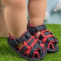 Neska Moda Solid Velcro Closure Gladiator Sandals - Red-picture-20