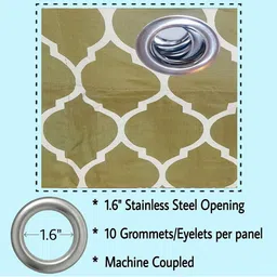 Trance Home Linen Green & White Set of 4 Floral Door Curtain image 4