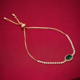 Kushal's Fashion Jewellery Gold-Plated Zircon Studded Wraparound Bracelet-picture-36