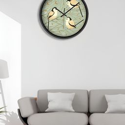 OLIVE TREE Black & Green Printed Contemporary Wall Clock-picture-35