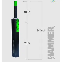 Jaspo Hammer Heavy Duty Premium Cricket Bat Full Size - Black Green image 3