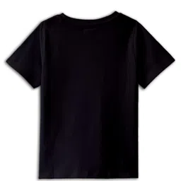 BLUSHES 100% Cotton Knit Halloween Theme Half Sleeves Trick Or Treat Text Printed Tee - Black image 4