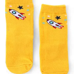 Cute Walk by Babyhug Anti Bacterial Ankle Length Socks Rocket Design Pack Of 5 - Multicolour image 4