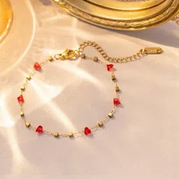 MYKI Stainless Steel Gold-Plated Artificial Stones Charm Bracelet-picture-54