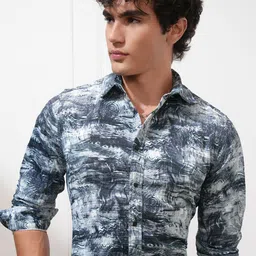 HIGHLANDER Men Spread Collar Abstract Printed Formal Shirt-picture-30