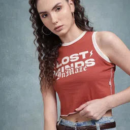 The Roadster Life Co. Women Typography Printed Crop Tank T-shirt-picture-28