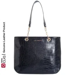 Lino Perros Black Textured Medium Handbag-image-91
