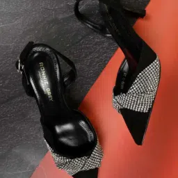 Ronnie Grey Women's Black Back Strap Stilettos-picture-26