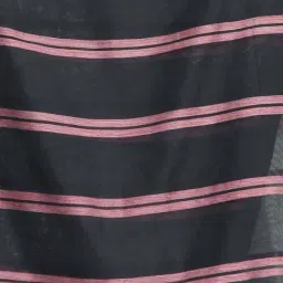 CHARUKRITI Grey & Black Cotton Woven Saree With Unstitched Blouse image 4