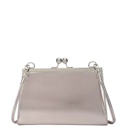 Fastrack Silver PU Solid Clutch image 3