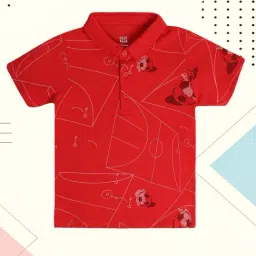 MINIKLUB Kids Red Printed Polo T-Shirt-picture-36