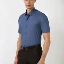 Peter England Blue Regular Fit Shirt image 3