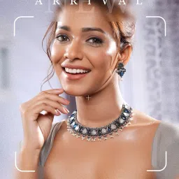 Saraf RS Jewellery Blue & White Statement Stone Studded Tribal Necklace & Earring Set image 3