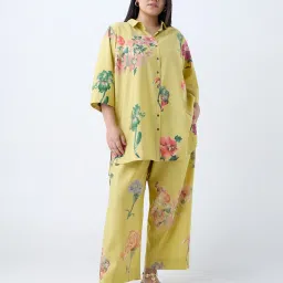 Diza by Westside Yellow Floral Printed Ethnic Pants image 3