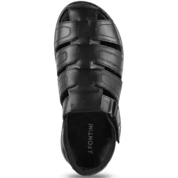 j. fontini J.Fontini by Mochi Men's Black Fisherman Sandals image 3