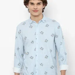 Forever 21 Blue Cotton Regular Fit Printed Shirts-picture-33