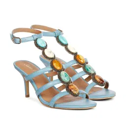 Saint G Women's Blue Ankle Strap Stilettos image 3