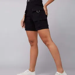 Dolce Crudo Black Flared Fit Shorts image 3