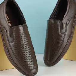 Mochi Men's Brown Slip-On Shoes-image-97