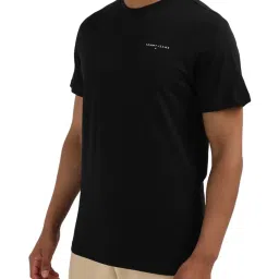 Tommy Hilfiger Black Cotton Solid Men Slim Fit T-Shirt image 3