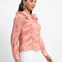 MADAME Peach Printed Top image 3