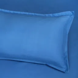 Romee Blue Microfibre Solid Bed Sheets image 3