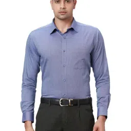 Parx Blue Slim Fit Printed Shirts-picture-25