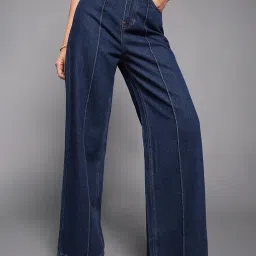 Miss Chase Navy Blue Denim Solid Jeans image 3