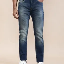 Crocodile Blue Cotton Solid Slim Fit Jeans-image-26