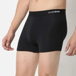 UnderJeans by Spykar Black Round Neck Regular Fit Trunks image 3