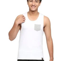 Frenchie Kids White & Grey Solid Vest-picture-45