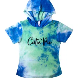 Hunny Bunny Girls Blue & Green Tie n Dye Hood Top-picture-25