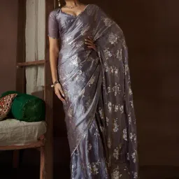 Saree Mall Metallic Silk Self Saree with Blouse Piece-image-43