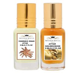 Menjewell Yellow Set of 2 Chandan-E-Khaas & Golden Musk  Attar-picture-43